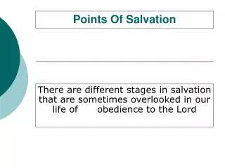 Points Of Salvation