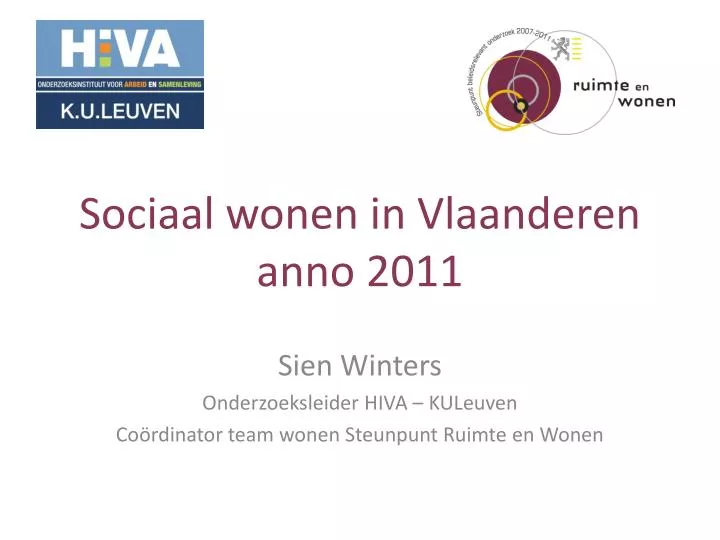 sien winters onderzoeksleider hiva kuleuven co rdinator team wonen steunpunt ruimte en wonen