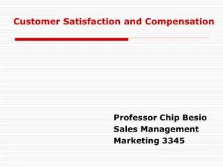 Professor Chip Besio Sales Management Marketing 3345