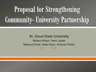 Proposal for Strengthening Community- University Partnership