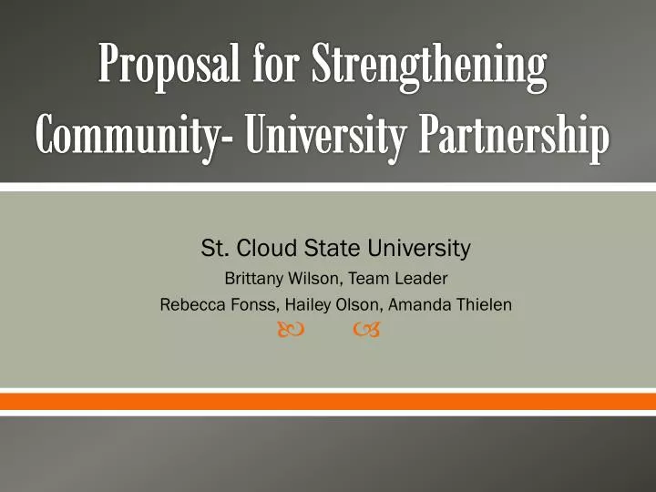 proposal for strengthening community university partnership