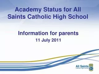 Academy Status for All Saints Catholic High School