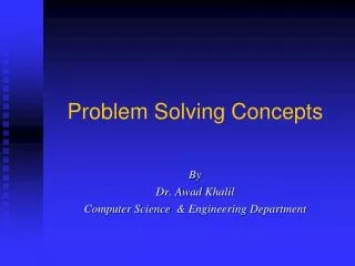 Problem Solving Concepts