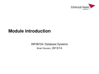 Module introduction