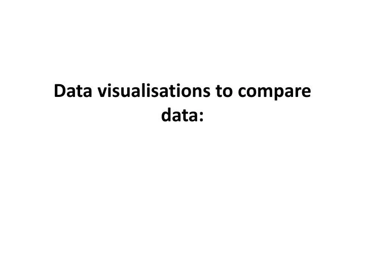 data visualisations to compare data