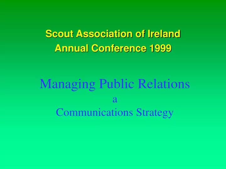 managing public relations a communications strategy