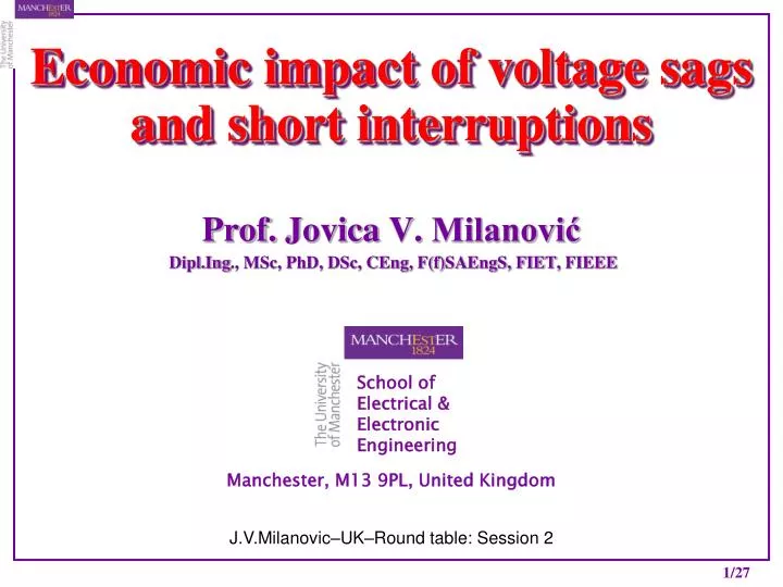 economic impact of voltage sags and short interruptions