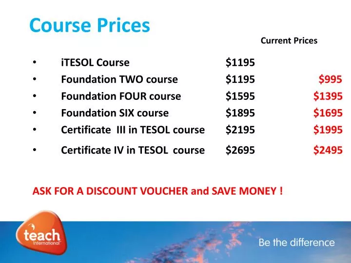 course prices