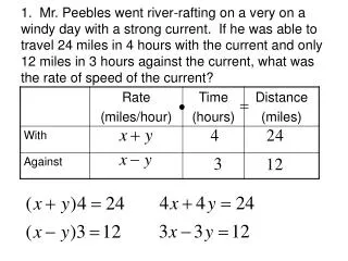 Distance-Rate Time Answers