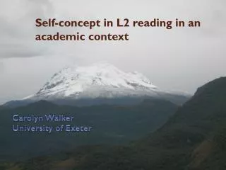 Self-concept in L2 reading in an academic context