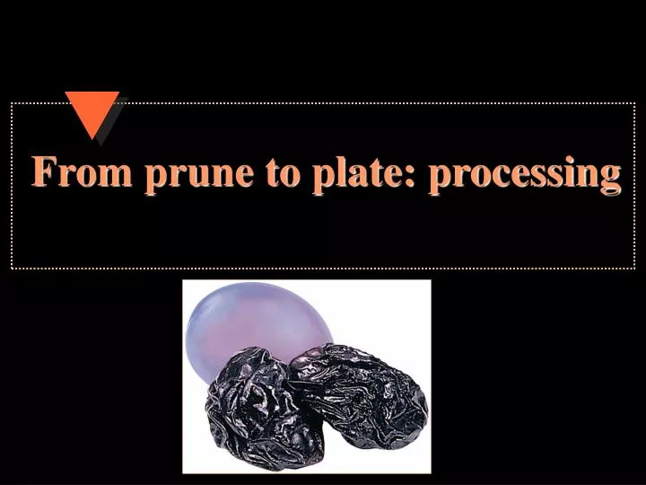 from prune to plate processing