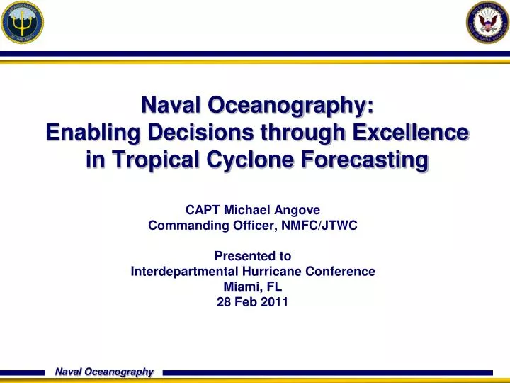 naval oceanography enabling decisions through excellence in tropical cyclone forecasting