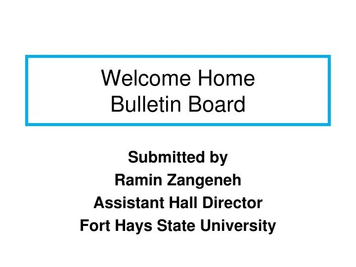 welcome home bulletin board