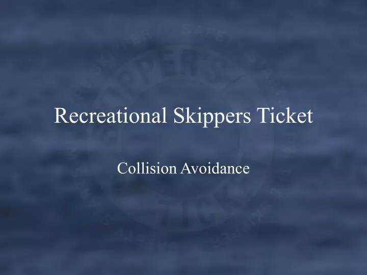 recreational skippers ticket