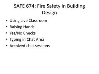 SAFE 674: Fire Safety in Building Design