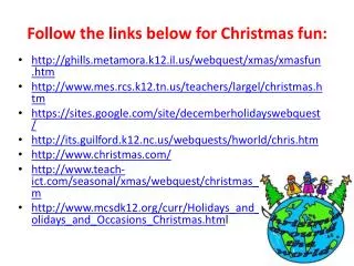 Follow the links below for Christmas fun: