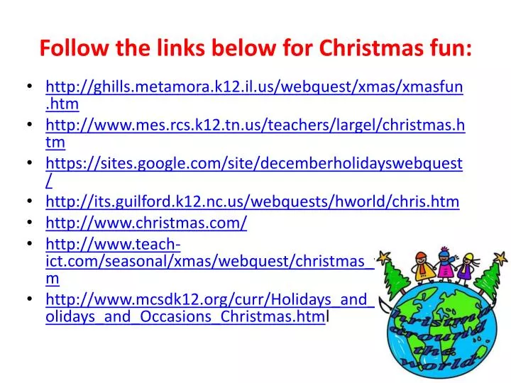 follow the links below for christmas fun