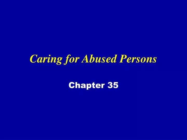 caring for abused persons