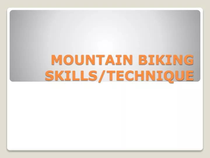 mountain biking skills technique