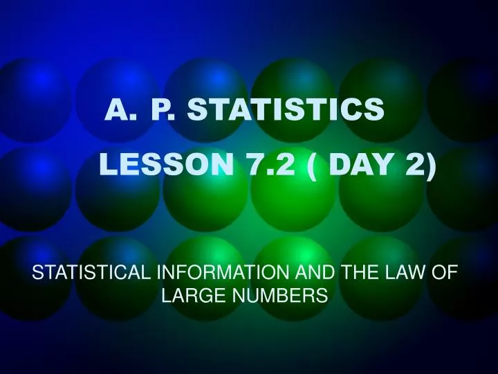 p statistics lesson 7 2 day 2