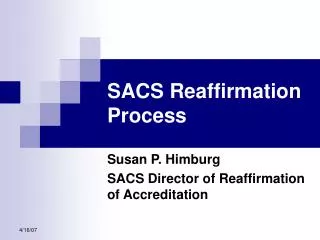 SACS Reaffirmation Process