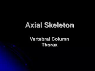 Axial Skeleton Vertebral Column Thorax