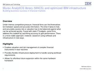 IBM Systems and Technology