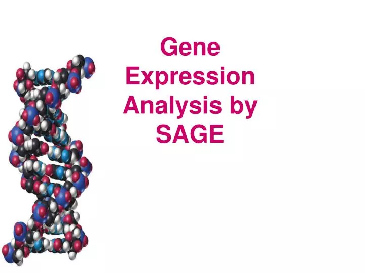 gene expression analysis by sage