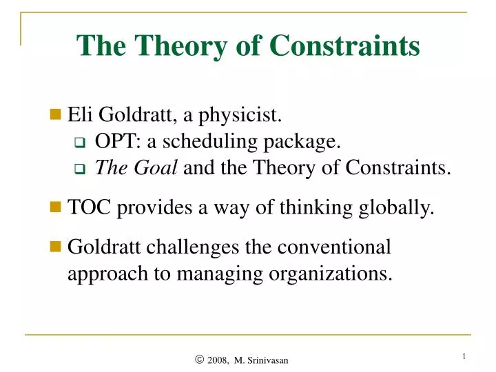the theory of constraints