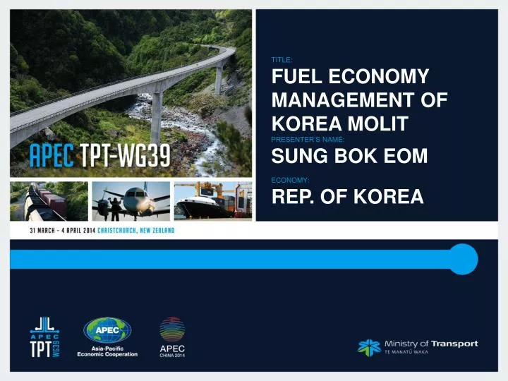 title fuel economy management of korea molit presenter s name sung bok eom economy rep of korea