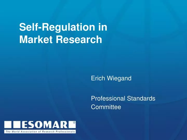 self regulation in market research