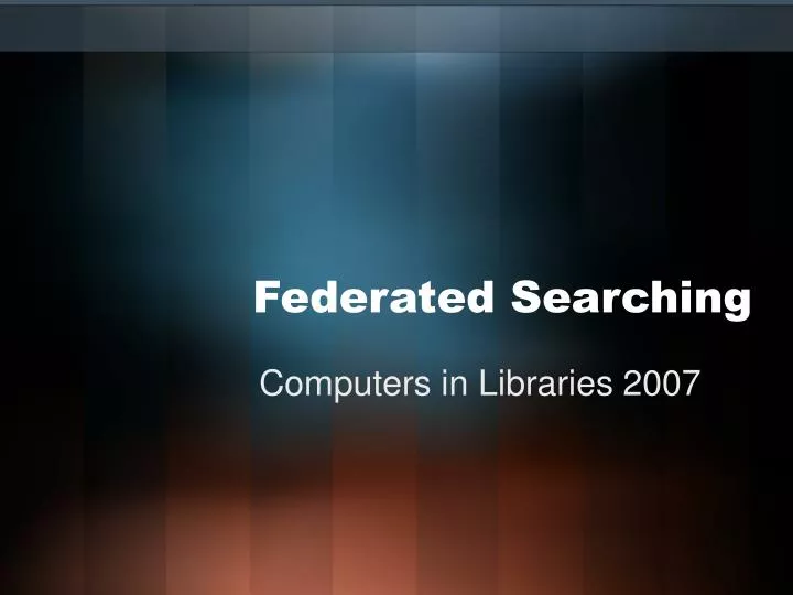 federated searching