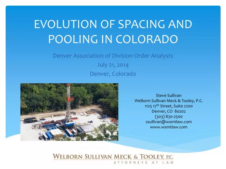 evolution of spacing and pooling in colorado