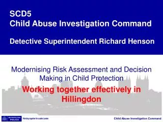 Modernising Risk Assessment and Decision Making in Child Protection