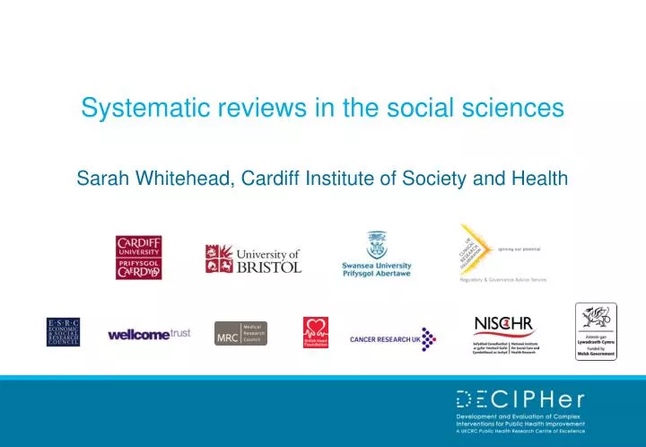 systematic reviews in the social sciences