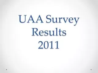 UAA Survey Results 2011