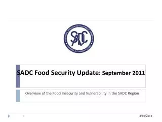 SADC Food Security Update: September 2011