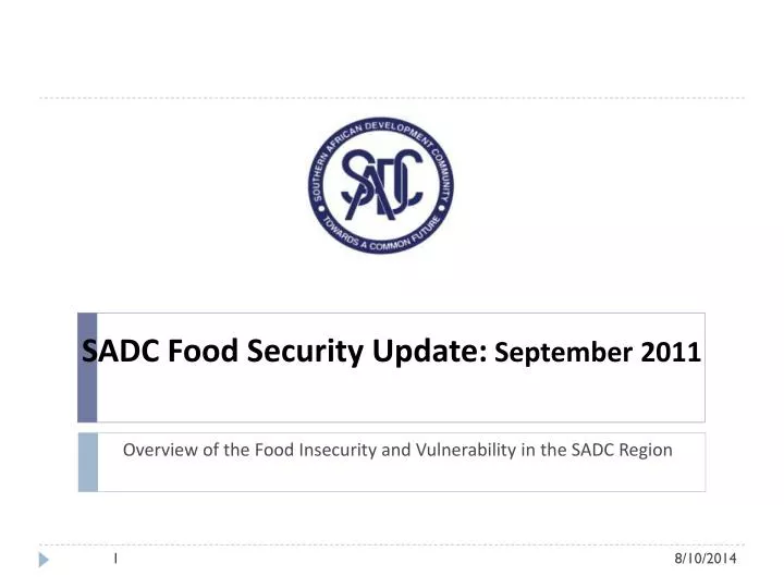 sadc food security update september 2011