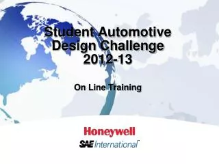Student Automotive Design Challenge 2012-13 On Line Training
