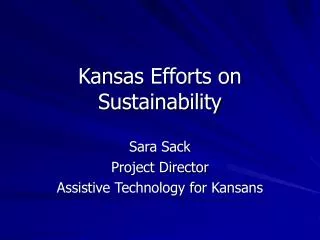 Kansas Efforts on Sustainability