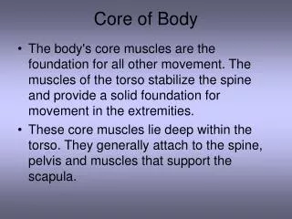 core of body