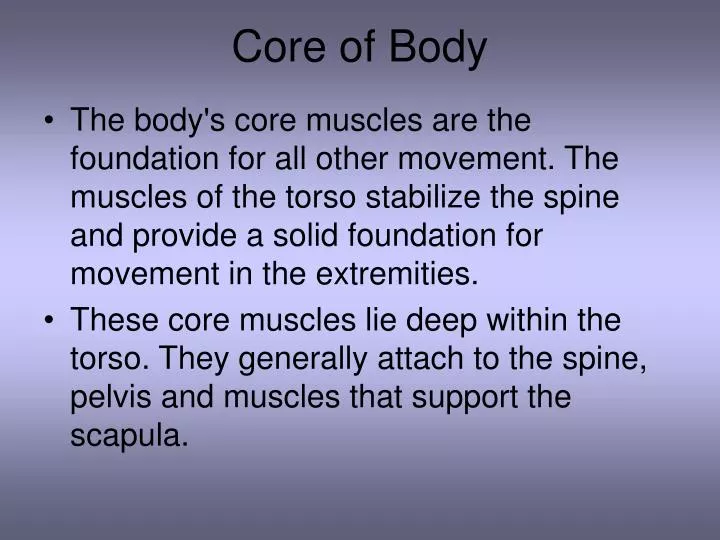 core of body