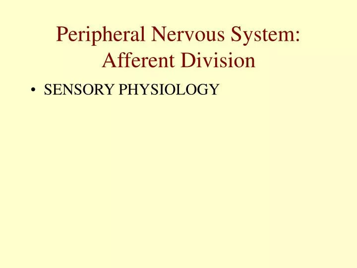 peripheral nervous system afferent division