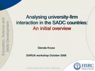 Analysing university-firm interaction in the SADC countries: An initial overview