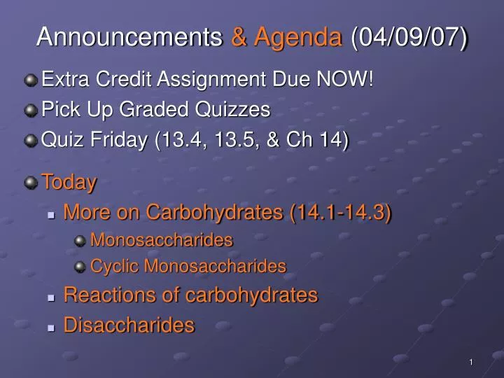 announcements agenda 04 09 07