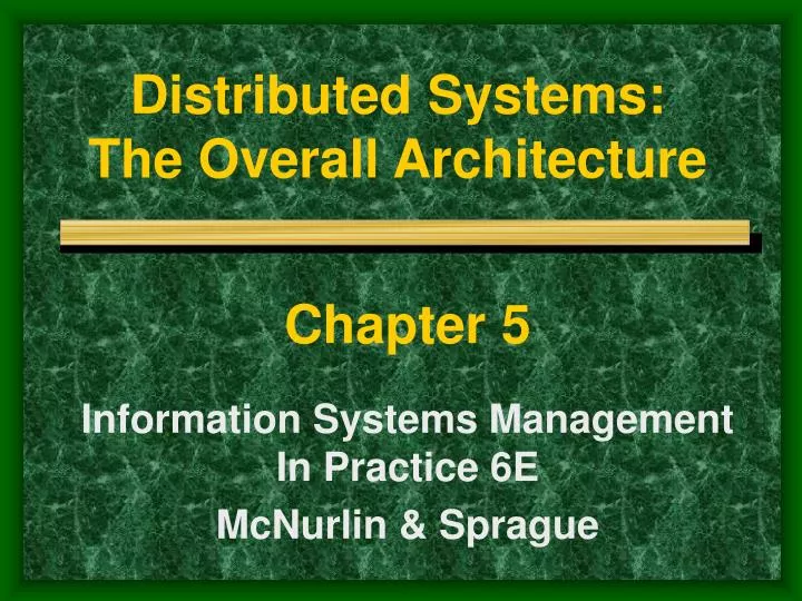 distributed systems the overall architecture