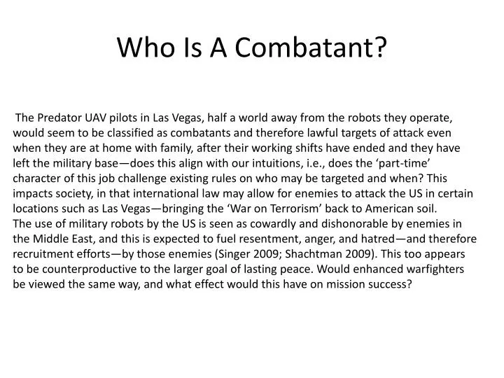 who is a combatant