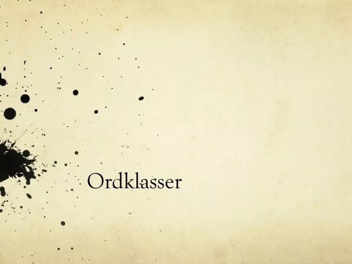 ordklasser