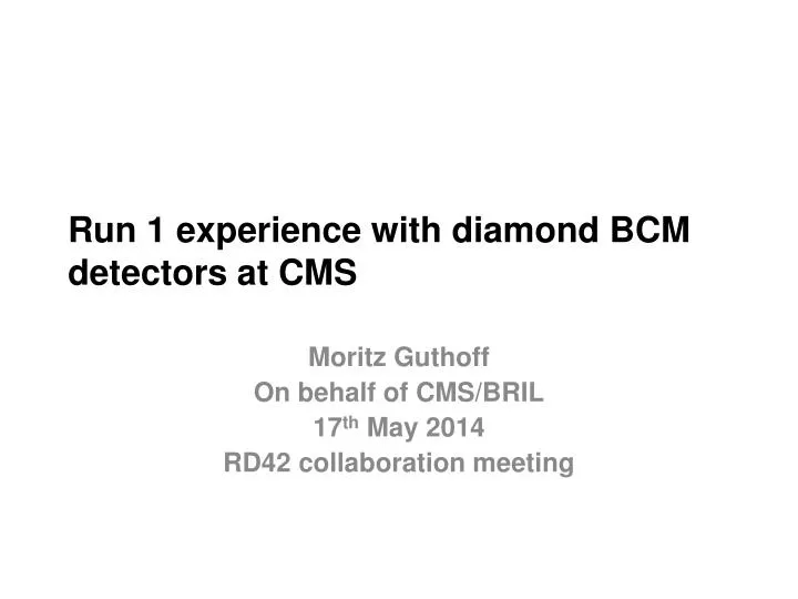 run 1 experience with diamond bcm detectors at cms