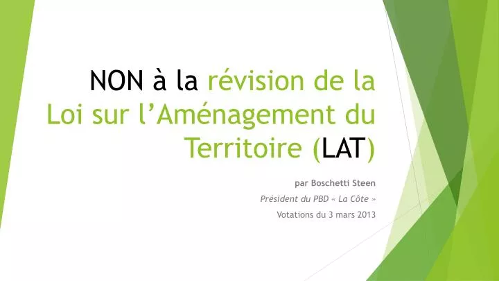 non la r vision de la loi sur l am nagement du territoire lat